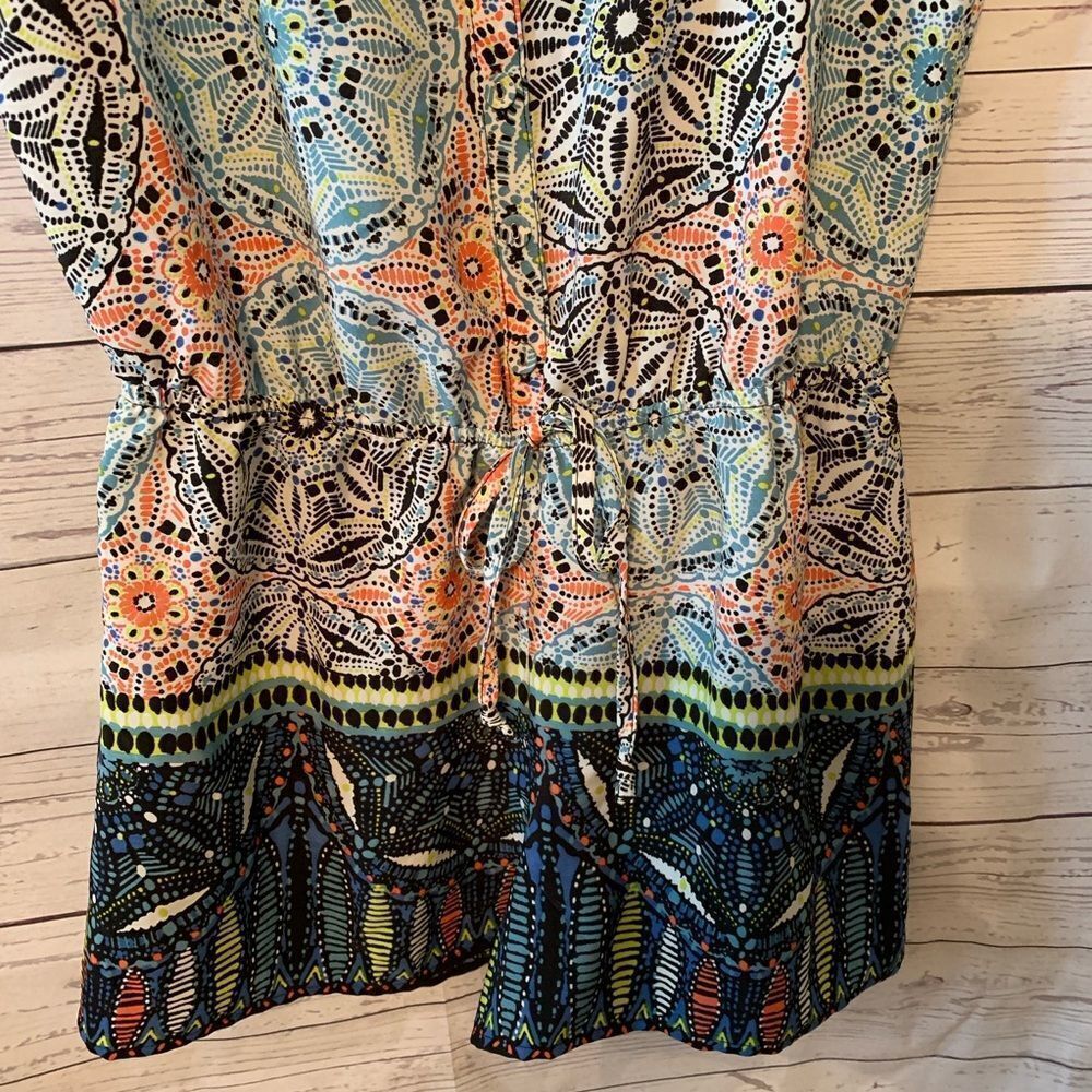 Sleeveless mosaic floral Romper - Picture 3 of 4